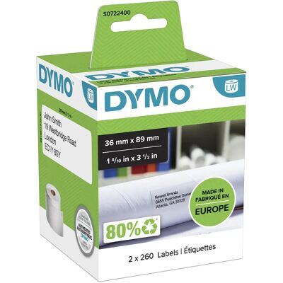 DYMO Label Addressing 36x89 perm white(2x260) DYMO Label Addressing 36x89 perm white(2x260)