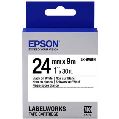 EPSON LK-6WBN -paperikasetti, musta valkoisella EPSON LK-6WBN -paperikasetti, musta valkoisella
