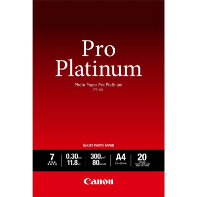 Canon Photo Paper Pro Platinum - A4 (210 x 297 mm) - 300 g/m² - 20 arkki (arkit) valokuvapaperi malleihin PIXMA iP3600, MP240, MP480, MP620, MP980 Canon Photo Paper Pro Platinum - A4 (210 x 297 mm) - 300 g/m² - 20 arkki (arkit) valokuvapaperi malleihin PIXMA iP3600, MP240, MP480, MP620, MP980