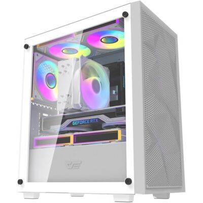 DARKFLASH M305 Mesh -micro-ATX-kotelo ikkunalla, valkoinen DARKFLASH M305 Mesh -micro-ATX-kotelo ikkunalla, valkoinen