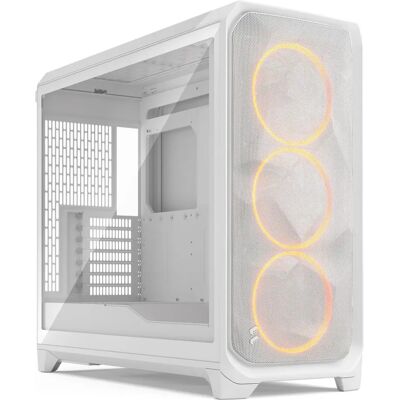 Fractal Design Meshify 3 XL -täystornikotelo RGB-valaistuksella ja läpinäkyvällä ikkunalla, valkoinen Fractal Design Meshify 3 XL -täystornikotelo RGB-valaistuksella ja läpinäkyvällä ikkunalla, valkoinen