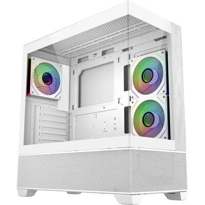 Cooler Master Elite 690 Wood -miditornikotelo ikkunalla ja RGB-valaistuksella, valkoinen Cooler Master Elite 690 Wood -miditornikotelo ikkunalla ja RGB-valaistuksella, valkoinen