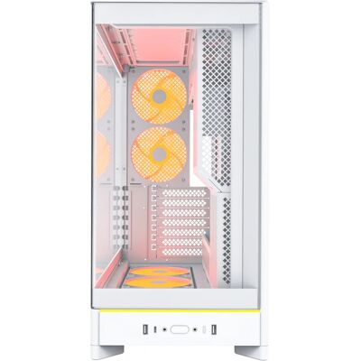 MONTECH HS02 PRO -miditornikotelo ikkunalla ja RGB-valaistuksella, valkoinen MONTECH HS02 PRO -miditornikotelo ikkunalla ja RGB-valaistuksella, valkoinen