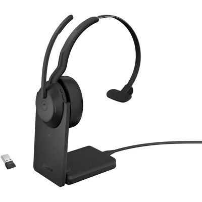Jabra Evolve2 55 MS -langaton monokuuloke + latausteline ja USB-A-sovitin, musta Jabra Evolve2 55 MS -langaton monokuuloke + latausteline ja USB-A-sovitin, musta