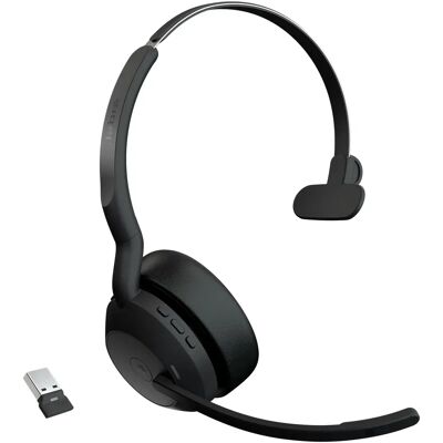Jabra Evolve2 55 MS Teams -langaton monokuuloke + USB-A-sovitin, musta Jabra Evolve2 55 MS Teams -langaton monokuuloke + USB-A-sovitin, musta