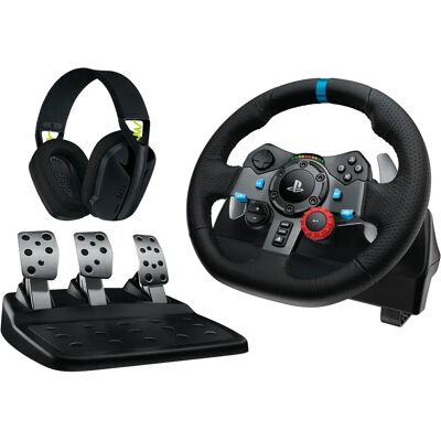 Logitech G29 Driving Force -ohjauspyörä ja polkimet PC-, PlayStation 5-, PlayStation 4- ja PlayStation 3 -alustoille, Musta ja Alumiini Logitech G29 Driving Force -ohjauspyörä ja polkimet PC-, PlayStation 5-, PlayStation 4- ja PlayStation 3 -alustoille, Musta ja Alumiini