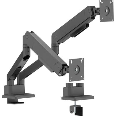 DELTACO ARM-536-2 -pöytäteline kahdelle näytölle 17-35", kaasujousella, 16 kg, musta DELTACO ARM-536-2 -pöytäteline kahdelle näytölle 17-35", kaasujousella, 16 kg, musta