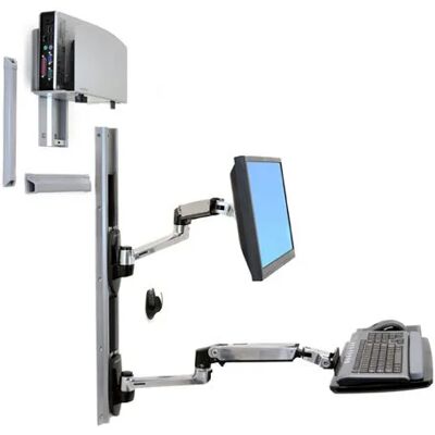 ERGOTRON LX Wall Mount LCD and Keyboard with small universial CPU Notebook arm Polished Aluminum ERGOTRON LX Wall Mount LCD and Keyboard with small universial CPU Notebook arm Polished Aluminum