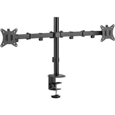 DELTACO ARM-0300-B -pöytäteline kahdelle näytölle 13-32", 9 kg, musta DELTACO ARM-0300-B -pöytäteline kahdelle näytölle 13-32", 9 kg, musta