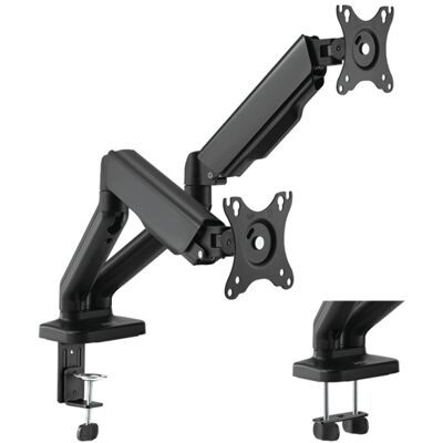 LogiLink BP0177 -monitorivarsi kahdelle näytölle 17-32", kaasujousella, 9 kg, musta LogiLink BP0177 -monitorivarsi kahdelle näytölle 17-32", kaasujousella, 9 kg, musta