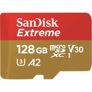SanDisk Extreme 128 Gt MicroSDXC UHS-I U3 V30 A2 -muistikortti + SD-adapteri SanDisk Extreme 128 Gt MicroSDXC UHS-I U3 V30 A2 -muistikortti + SD-adapteri