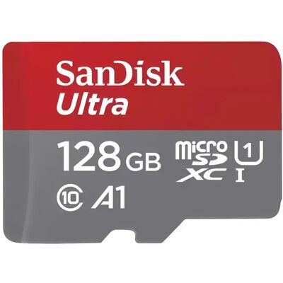 SanDisk Ultra 128 Gt MicroSDXC UHS-I A1 -muistikortti + SD-adapteri SanDisk Ultra 128 Gt MicroSDXC UHS-I A1 -muistikortti + SD-adapteri