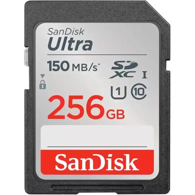 SanDisk Ultra 256 Gt SDXC Class 10 UHS-I U1 -muistikortti, valkoinen SanDisk Ultra 256 Gt SDXC Class 10 UHS-I U1 -muistikortti, valkoinen