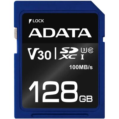 A-Data Premier Pro 128 Gt SDXC UHS-I U3 V30 A1 -muistikortti, musta A-Data Premier Pro 128 Gt SDXC UHS-I U3 V30 A1 -muistikortti, musta