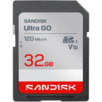 SanDisk 32 Gt SD UHS-I Class 10 U1 V10 -muistikortti, musta/punainen SanDisk 32 Gt SD UHS-I Class 10 U1 V10 -muistikortti, musta/punainen
