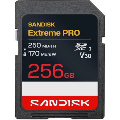 SanDisk Extreme PRO 256 Gt SDXC UHS-I U3 V30 A2 -muistikortti, musta SanDisk Extreme PRO 256 Gt SDXC UHS-I U3 V30 A2 -muistikortti, musta