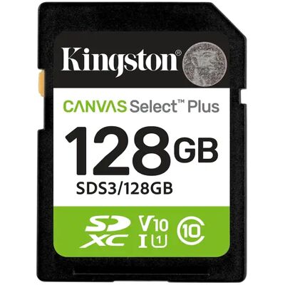Kingston Canvas Select Plus 128 Gt SDXC UHS-I U1 V10 A1 -muistikortti Kingston Canvas Select Plus 128 Gt SDXC UHS-I U1 V10 A1 -muistikortti