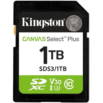 Kingston Canvas Select Plus 1 Tt SDXC UHS-I U3 V30 A1 -muistikortti Kingston Canvas Select Plus 1 Tt SDXC UHS-I U3 V30 A1 -muistikortti