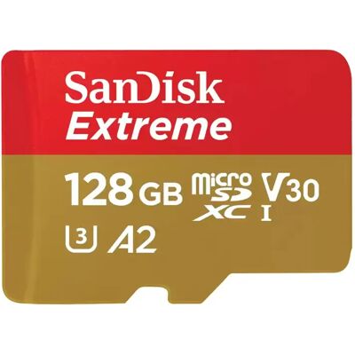 SanDisk Extreme 128 Gt MicroSDXC UHS-I U3 V30 A2 -muistikortti + SD-adapteri SanDisk Extreme 128 Gt MicroSDXC UHS-I U3 V30 A2 -muistikortti + SD-adapteri