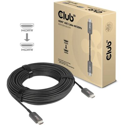 Club 3D Active Optical HDMI 2.1 -kaapeli, jossa 8K, 20 m, musta Club 3D Active Optical HDMI 2.1 -kaapeli, jossa 8K, 20 m, musta