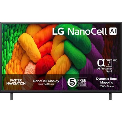LG 43NANO8EA6A 43" 4K NanoCell webOS 25 TV, 60 Hz, HDR10, HLG LG 43NANO8EA6A 43" 4K NanoCell webOS 25 TV, 60 Hz, HDR10, HLG