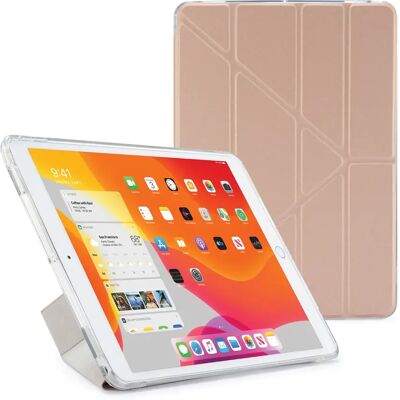 Pipetto iPad 10.2" Metallic Origami case with TPU back, Rose Gold Pipetto iPad 10.2" Metallic Origami case with TPU back, Rose Gold