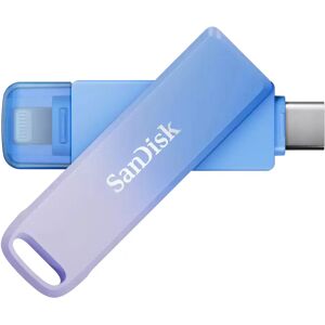 SanDisk Creator Phone Drive USB 3.2 Gen 1 USB-C / Lightning 256 Gt -muistitikku, sininen ja lila SanDisk Creator Phone Drive USB 3.2 Gen 1 USB-C / Lightning 256 Gt -muistitikku, sininen ja lila