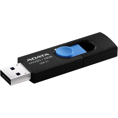 A-DATA UV320 USB 3.2 Gen 1 32 Gt -muistitikku, musta/sininen A-DATA UV320 USB 3.2 Gen 1 32 Gt -muistitikku, musta/sininen