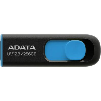 ADATA A-DATA UV128 USB 3.2 Gen 1 256 Gt -muistitikku, musta/sininen ADATA A-DATA UV128 USB 3.2 Gen 1 256 Gt -muistitikku, musta/sininen