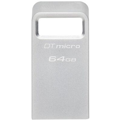 Kingston DataTraveler Micro USB 3.2 Gen 1 64 Gt -muistitikku, hopea Kingston DataTraveler Micro USB 3.2 Gen 1 64 Gt -muistitikku, hopea