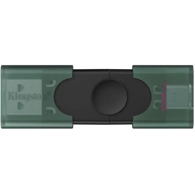 Kingston DataTraveler Duo G2 USB-A, USB-C 3.2 Gen 1 128 Gt -muistitikku, musta/vihreä Kingston DataTraveler Duo G2 USB-A, USB-C 3.2 Gen 1 128 Gt -muistitikku, musta/vihreä