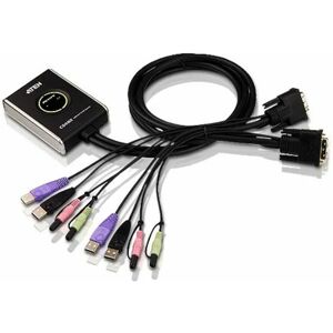 ATEN KVM-switch, 1-2, DVI-D/USB, 1,2m kablar ATEN KVM-switch, 1-2, DVI-D/USB, 1,2m kablar