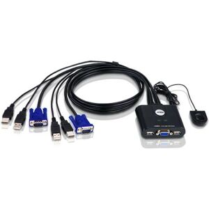 ATEN KVM-switch, 1 konsol styr 2 datorer, USB, 0,9m ATEN KVM-switch, 1 konsol styr 2 datorer, USB, 0,9m
