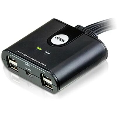 ATEN US424 manuell USB 2.0-switch, 4 datorer till 4 enheter, 1,8m, sva ATEN US424 manuell USB 2.0-switch, 4 datorer till 4 enheter, 1,8m, sva