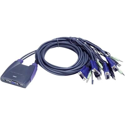 ATEN KVM-switch, 1 konsol styr 4 datorer, USB, kompl. med kablage ATEN KVM-switch, 1 konsol styr 4 datorer, USB, kompl. med kablage