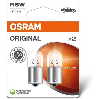OSRAMAUTO OSRAM ORIGINAL R5W 12 volttia 5 wattia BA15s signaalilamput, 2 kappaleen pakkaus OSRAMAUTO OSRAM ORIGINAL R5W 12 volttia 5 wattia BA15s signaalilamput, 2 kappaleen pakkaus