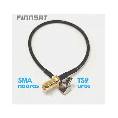 Finnsat STK-01 SMA-naaras - TS9-uros -adapterikaapeli 0,2 metriä Finnsat STK-01 SMA-naaras - TS9-uros -adapterikaapeli 0,2 metriä