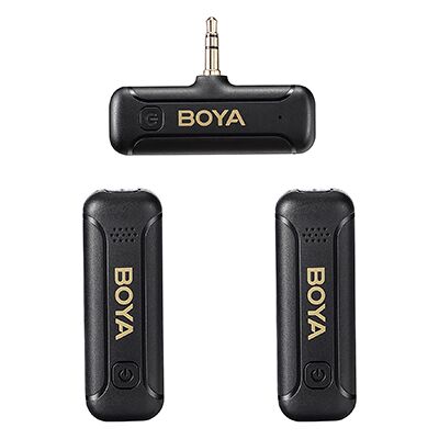 BOYA BY-WM3T2-M2, 3.5mm TRS -langaton solmiomikrofoni (sis. 2 lähetintä + 1 vastaanotin) BOYA BY-WM3T2-M2, 3.5mm TRS -langaton solmiomikrofoni (sis. 2 lähetintä + 1 vastaanotin)