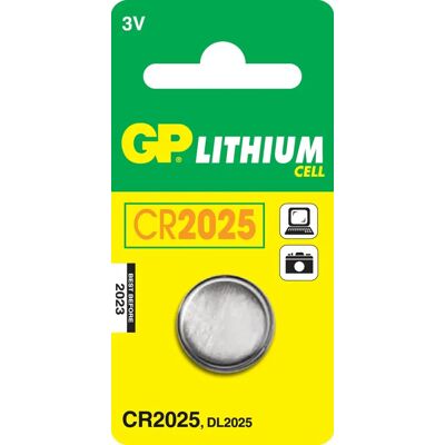 GP BATTERIES GP LITHIUM BUTTON CELL CR2025 GP BATTERIES GP LITHIUM BUTTON CELL CR2025