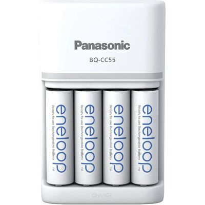Panasonicin laturi BQ-CC55 (sis. 4x eneloop pro AA-paristoa) Panasonicin laturi BQ-CC55 (sis. 4x eneloop pro AA-paristoa)
