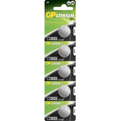 GP BATTERIES GP Litiumknappceller CR 2025-C5, 5-pack GP BATTERIES GP Litiumknappceller CR 2025-C5, 5-pack
