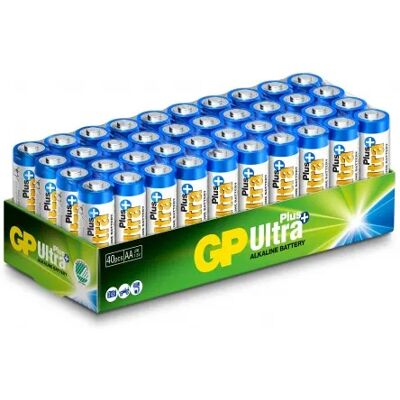 GP BATTERIES GP Ultra Plus Alkaline Battery, Size AA, 15AUP/LR6, 1.5V, 40-pack GP BATTERIES GP Ultra Plus Alkaline Battery, Size AA, 15AUP/LR6, 1.5V, 40-pack