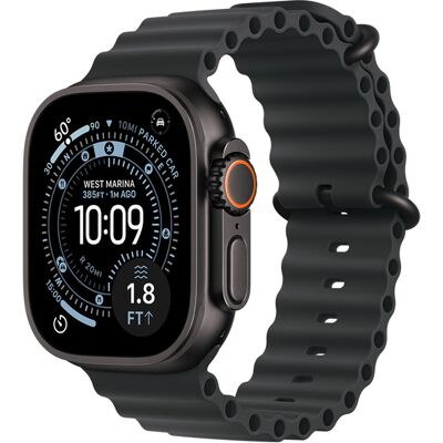 Apple Watch Ultra 3 49mm musta titaanikuori ja musta Ocean-ranneke Apple Watch Ultra 3 49mm musta titaanikuori ja musta Ocean-ranneke