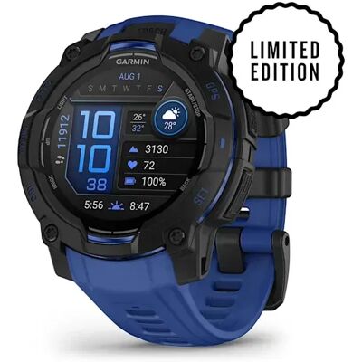 Garmin Instinct 3 45mm AMOLED -urheilukello, musta Bolt Blue Garmin Instinct 3 45mm AMOLED -urheilukello, musta Bolt Blue