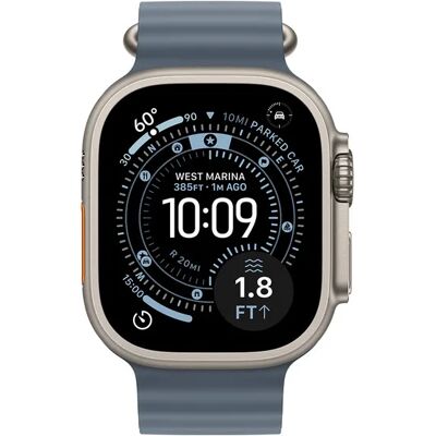 Apple Watch Ultra 3 49mm luonnonvaalea titaanikuori ja ankkurinsininen Ocean-ranneke Apple Watch Ultra 3 49mm luonnonvaalea titaanikuori ja ankkurinsininen Ocean-ranneke