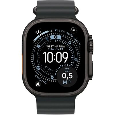 Apple Watch 49 mm -Ocean-ranneke, Musta / Mustatitaani Apple Watch 49 mm -Ocean-ranneke, Musta / Mustatitaani