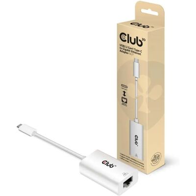 CLUB 3D CAC-1519 - USB-C - Gigabitin Ethernet -verkkosovitin, valkoinen CLUB 3D CAC-1519 - USB-C - Gigabitin Ethernet -verkkosovitin, valkoinen