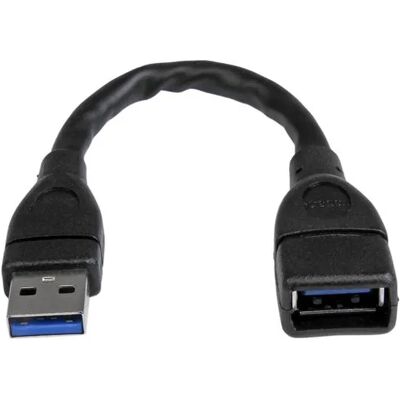 StarTech USB 3.0 -jatkokaapeli, 0,152 m, musta StarTech USB 3.0 -jatkokaapeli, 0,152 m, musta