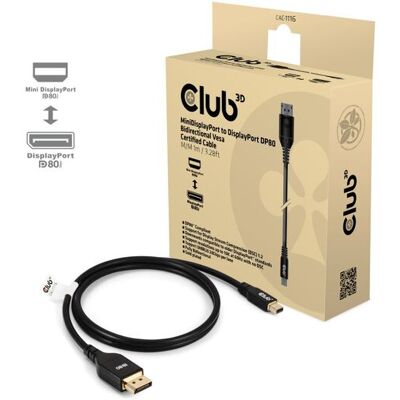 CLUB 3D MiniDisplayPort – DisplayPort 2.1 Bidirectional -kaapeli, jossa 8K, 1 m, musta CLUB 3D MiniDisplayPort – DisplayPort 2.1 Bidirectional -kaapeli, jossa 8K, 1 m, musta