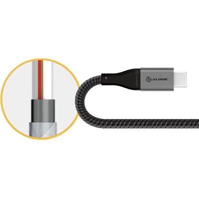 Alogic Ultra USB-C to USB-C Kaapeli - Harmaa Alogic Ultra USB-C to USB-C Kaapeli - Harmaa